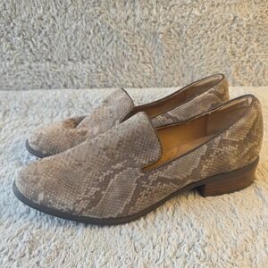 Sofft Snakeskin Print Leather Loafers Womens 8.5M Slip On‎ Comfort Casual Shoes